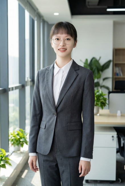 美化人物形象，根据人物面部特征生成职业风格全身照，人物双臂自然下垂预览效果