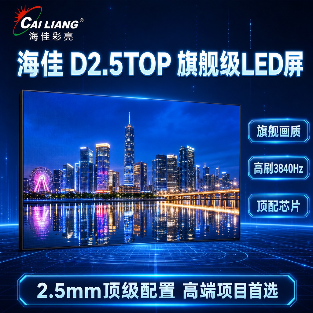 海佳D2.5TOP LED显示屏SKU搜索主图，深蓝色科技风，… - 图片创意预览