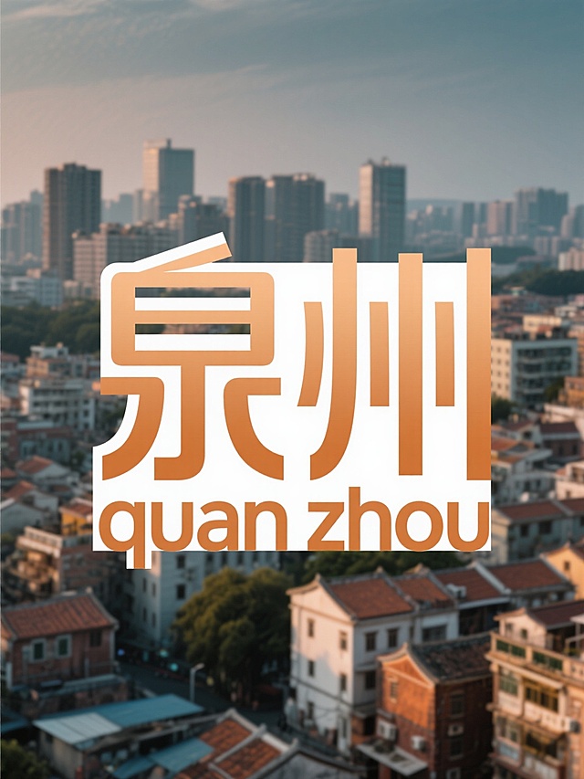 实景感中式建筑背景，大字风“泉州”醒目突出，现代与传统融合。