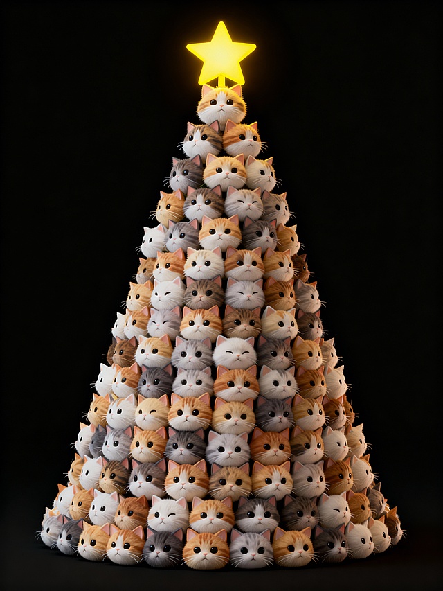 猫猫头圣诞树🎄