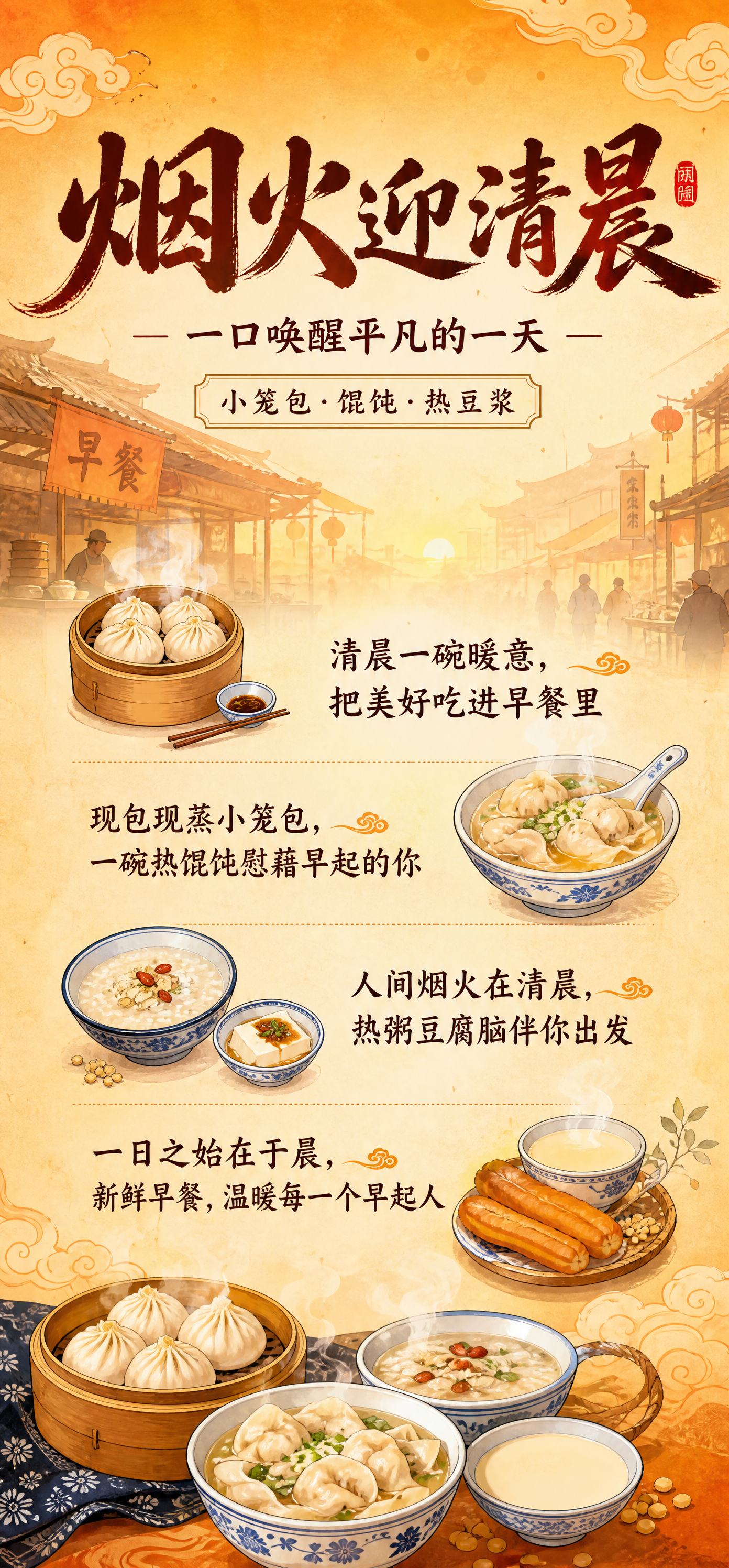 早餐店竖版海报设计，尺寸420x900mm（竖版7:15比例，… - 图片创意预览