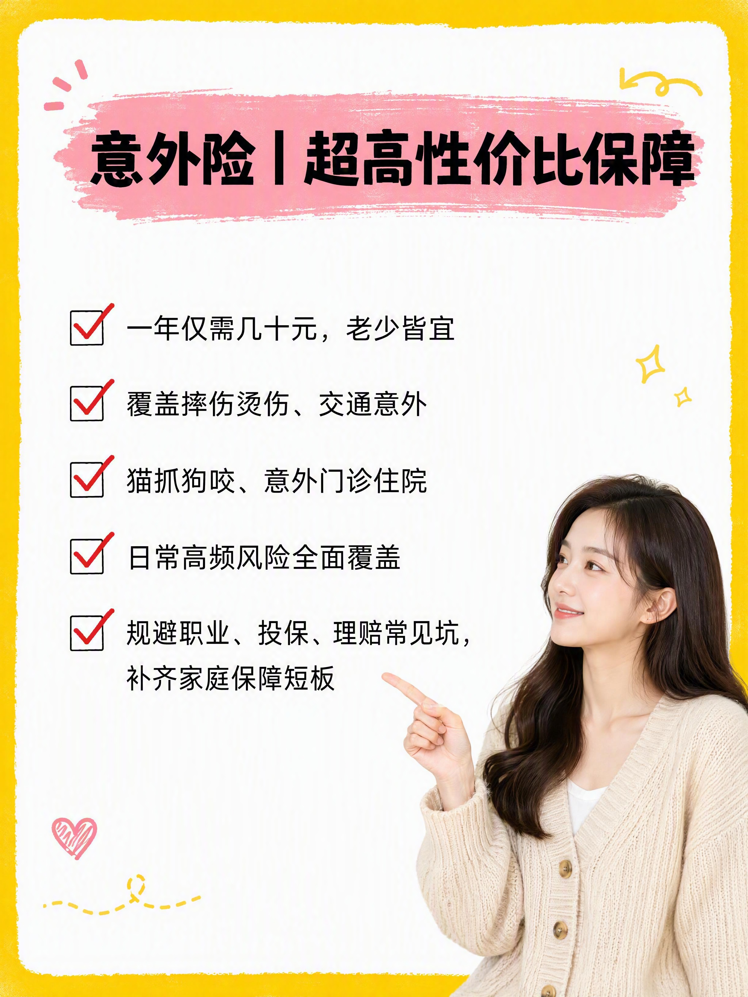小红书笔记内页图，与参考封面风格完全一致：亮黄色粗边框 + 白… - 图片创意预览
