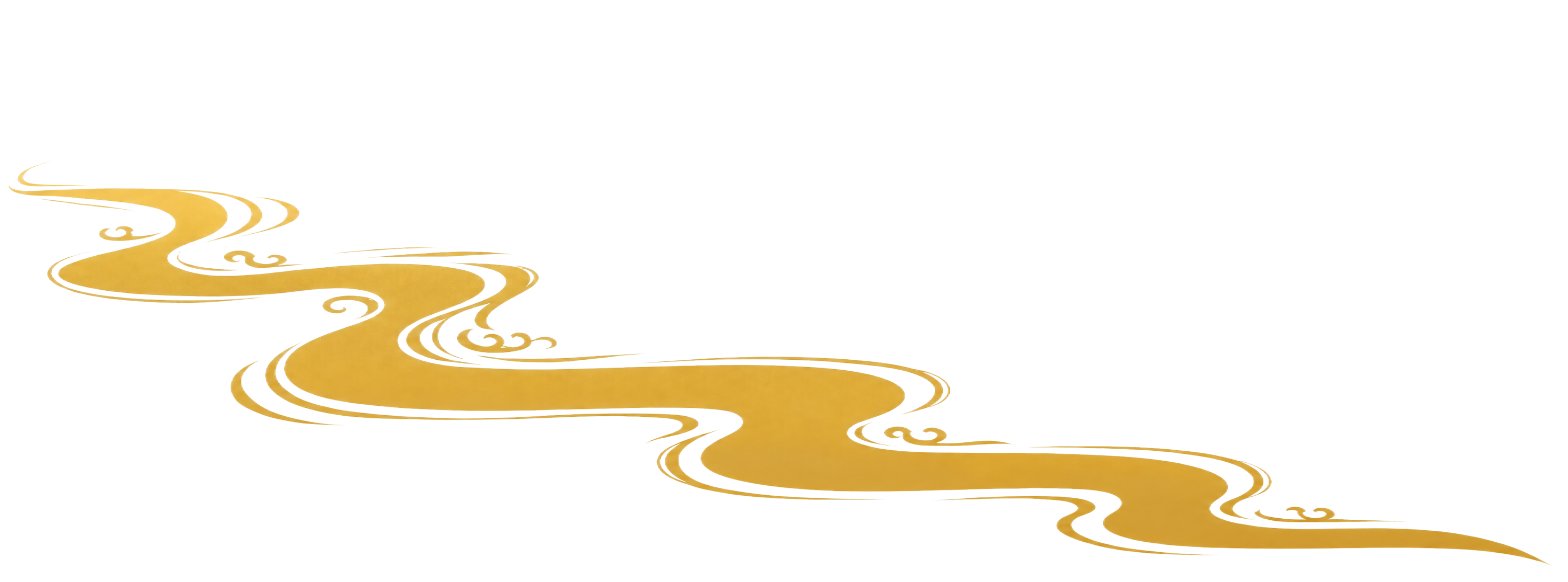 金色蜿蜒河流图案，从左下向右下延伸的弯曲河流，纯金色平涂，国潮… - 图片创意预览