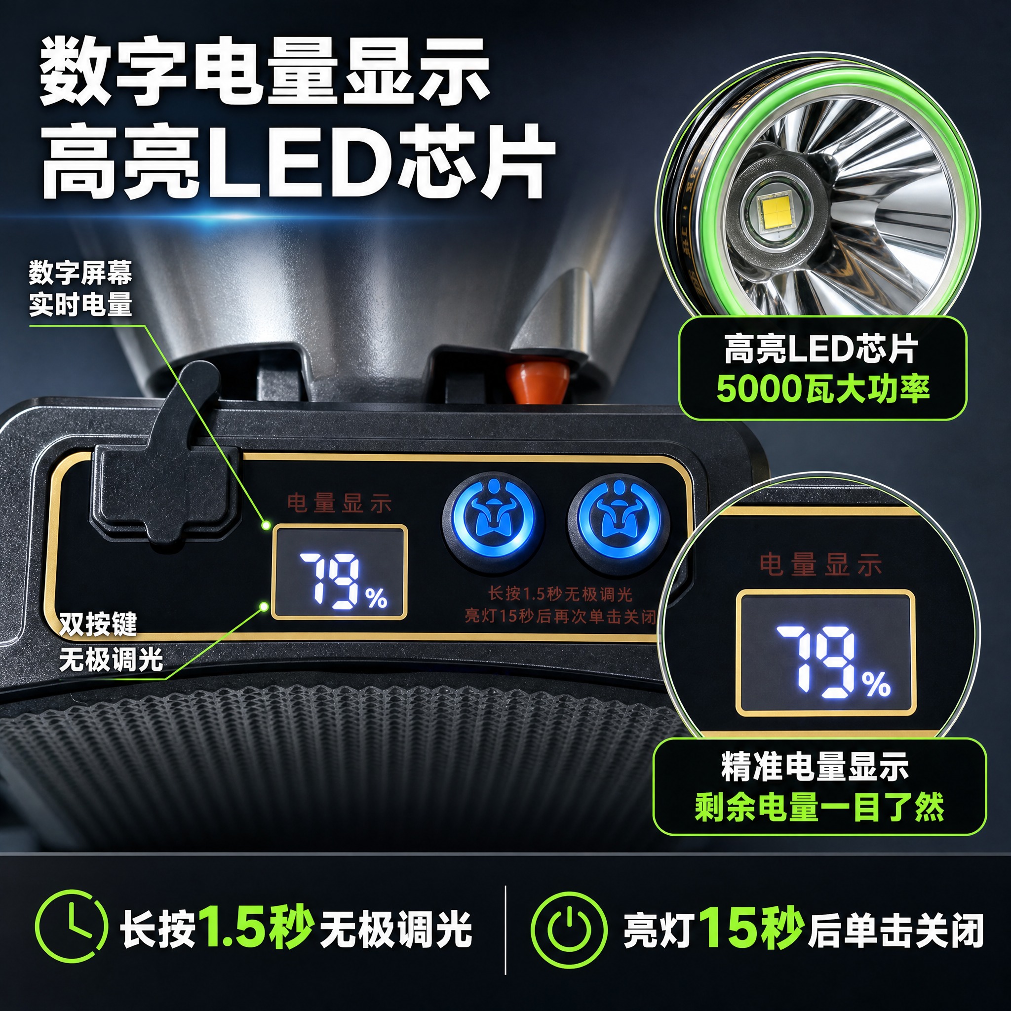 [主图-3] 主题：数字屏幕电量显示 高亮LED芯片 材质工艺… - 图片创意预览