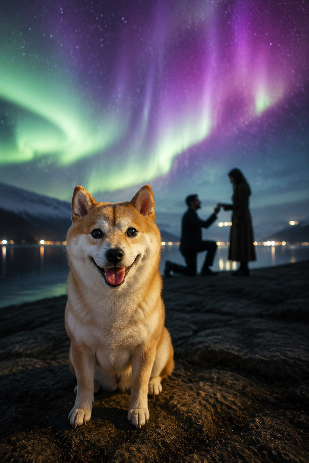 画面前景是一只可爱的柴犬坐在地上，正对着镜头，表情开心，毛发清… - 图片创意预览