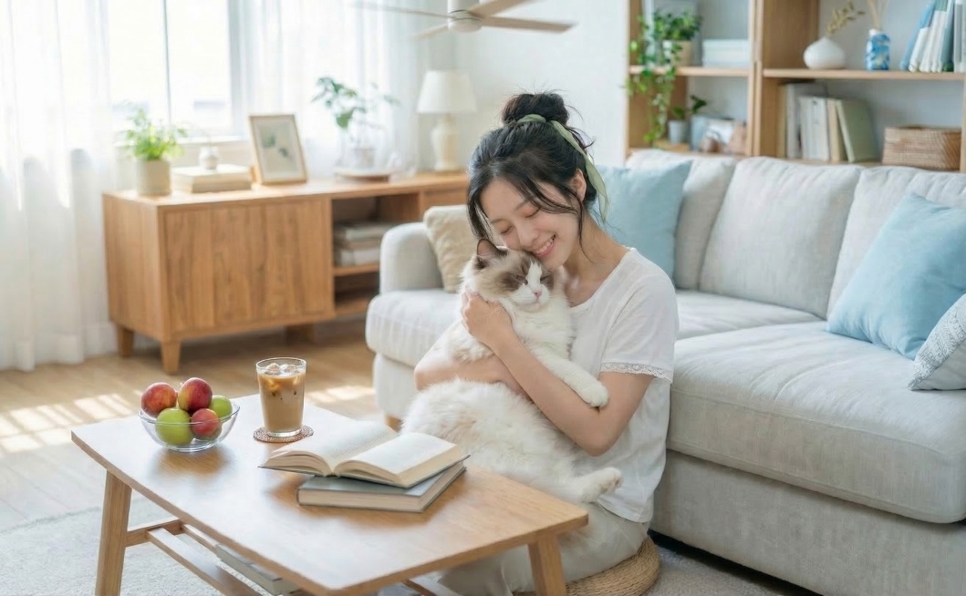 去掉桌面上的西瓜，将冰茶替换为冰咖啡，其他元素保持不变，整体维持清新夏日氛围感预览效果