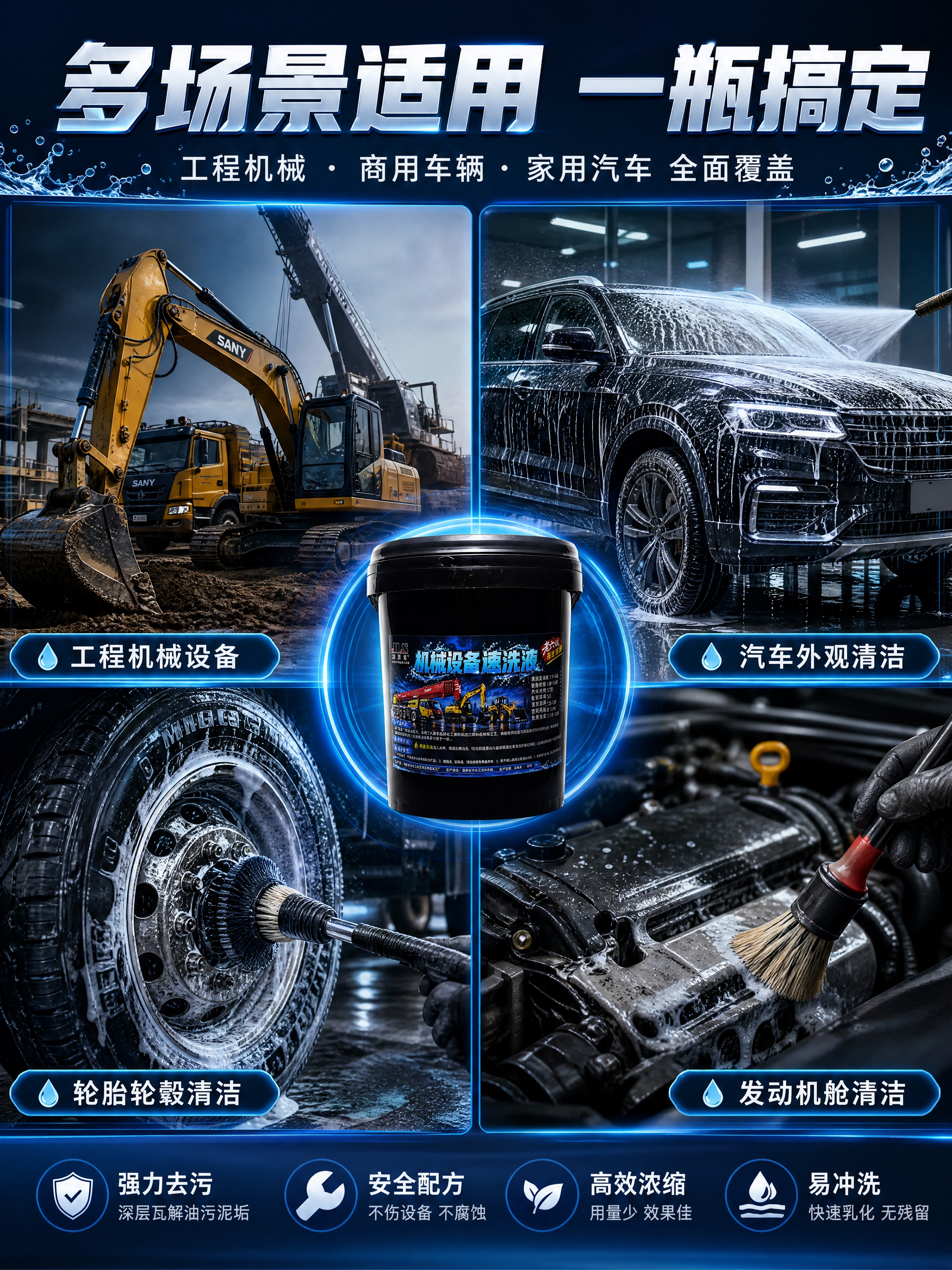 [商品] 使用【图1】洁莱素机械设备速洗液18L黑色桶装产品与… - 图片创意预览