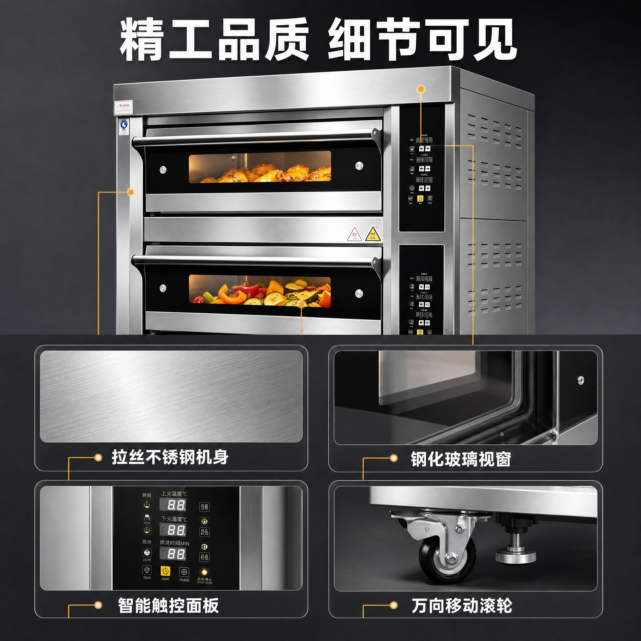 [主图-3] 产品结构与细节证据图，展示不锈钢机身材质与智能触… - 图片创意预览