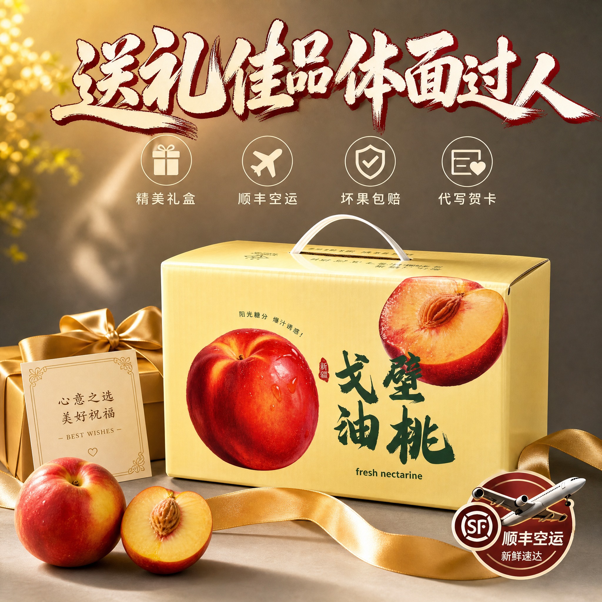 [主图-4] 新疆戈壁油桃手提礼盒 送礼佳选服务保障 [统一基… - 图片创意预览