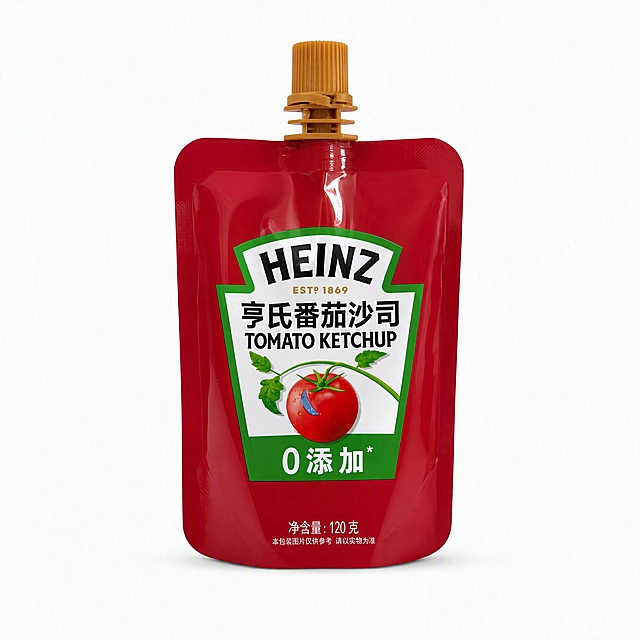产品精修，产品置于纯白背景上，专业商业棚拍光，5500K标准中性白光，轮廓光，体积光，曝光正确，强烈真实立体感，接地处保留干净浅淡的自然接触阴影，严禁大片投影、脏灰阴影和悬浮感，主体居中，商品完整入画不裁切，商品外轮廓视觉体量约画面60%-80%，四边均匀留白约10%-20%，严禁满幅铺满与贴边顶满，极致超清画质，细节清晰锐利，商业级实拍质感，保留原图真实材质与结构细节，明显提升商品表面洁净度，清理灰尘、污渍、指纹、油污、胶痕和霉点，让表面从脏旧发闷变为干净可售卖状态，修复划痕、磨损、掉漆、飞边毛刺和使用旧痕，翻新为干净商业新品感，智能平整皱褶、压痕、塌陷和鼓包，保留自然柔软体积和材质纹理，净化杂乱倒影、脏反射、环境色污染和黑块反射，重建干净棚拍高光条带，去除手部、手指与身体入镜，仅保留商品主体，智能修补遮挡区域，锁定原图商品颜色，颜色以输入图为唯一参考，分段部件颜色边界按原图锁定，还原真实物理色彩，消除灰暗感和偏色，锁定原图商品轮廓、件数、部件位置、连接关系、标签文字和可见功能细节，只做精修不重绘结构，软管压边、管口、盖体、罐口、肩线、标签和容量比例与原图一致，禁止改开口方向、改盖型、拉伸瓶身或重排文字，袋身: 亮面塑料质感，高光明确，曲面反光顺滑；旋盖: 塑料·哑光/半哑光质感，柔和漫反射，低高光，正视图，标准透视校正，正常透视焦段，保持同类机位，比例1:1