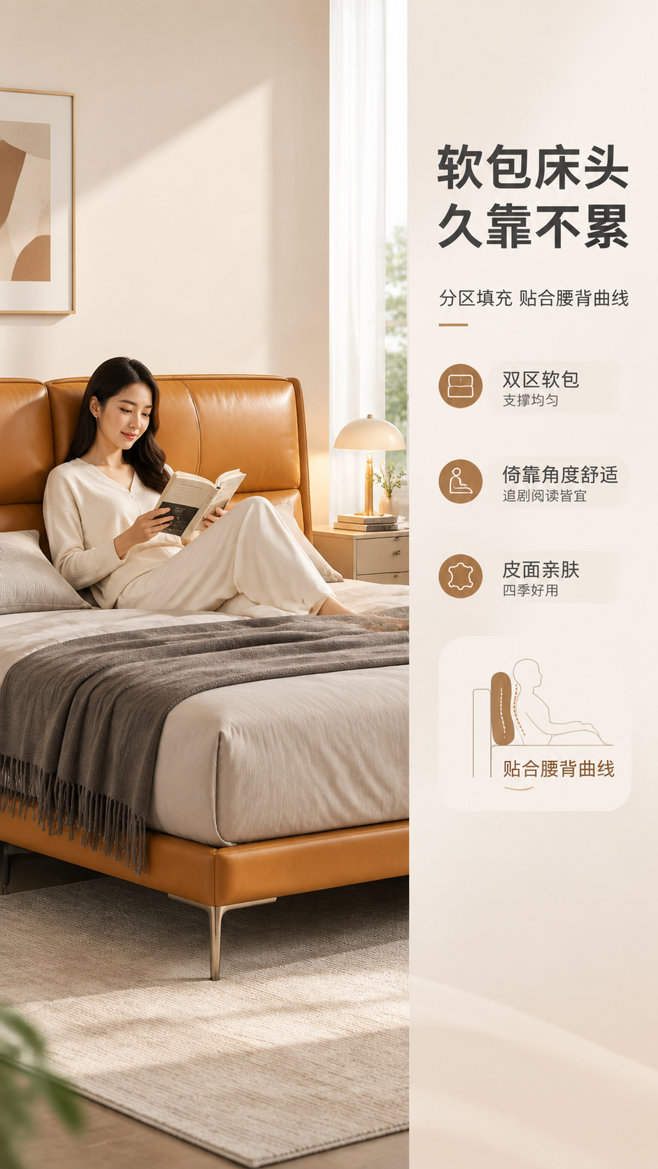 [商品] 使用【图1】S系列天空高脚齐边床；保留床头软包双块分… - 图片创意预览