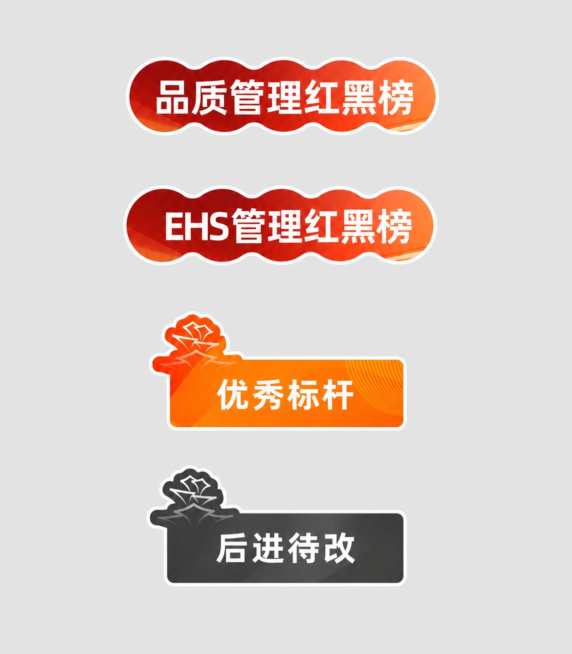基于参考图进行修改：1. 将“优秀标杆”橙色标签中的“优秀标杆… - 图片创意预览