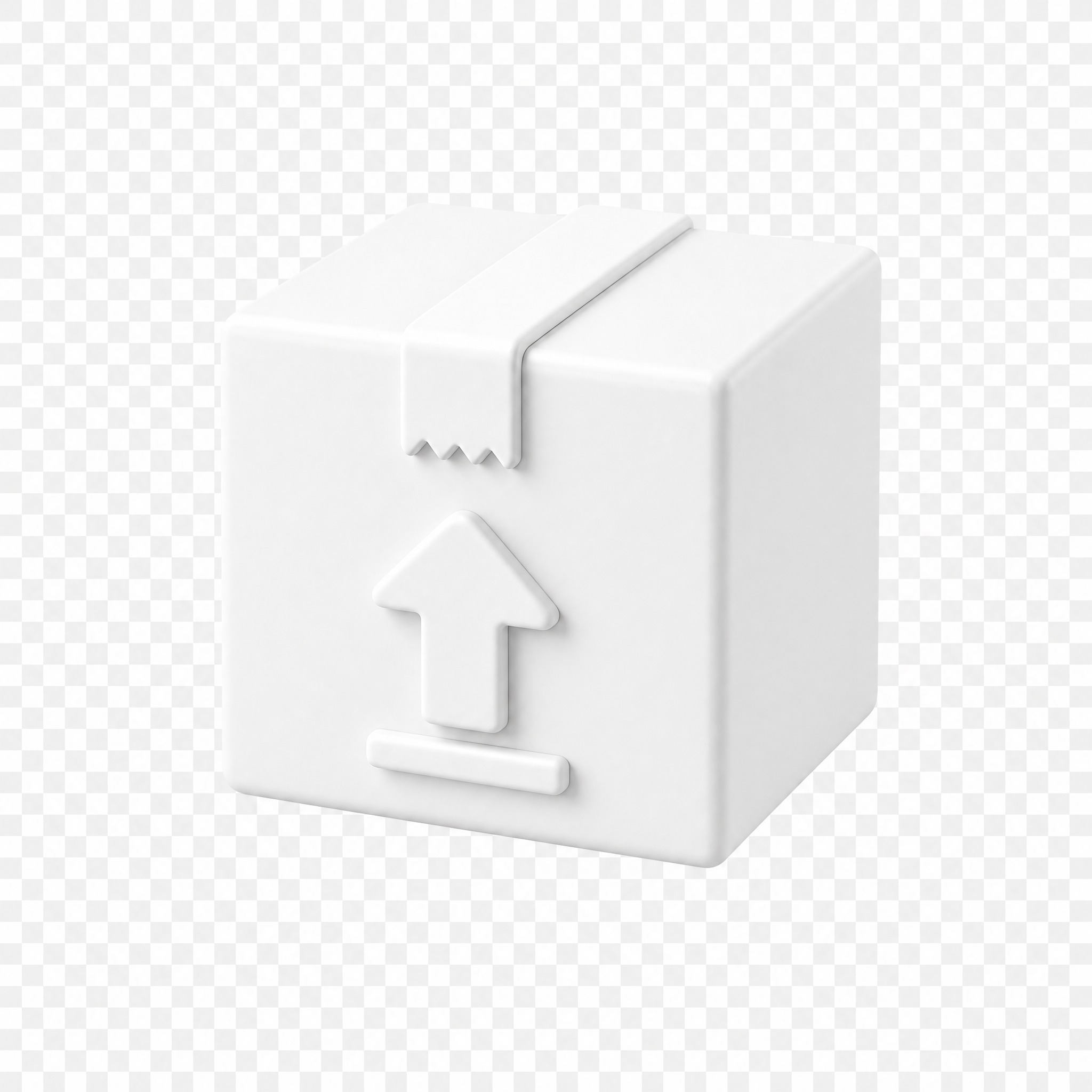 快递寄件图标，3D立体效果，纯白色图标，透明背景，简约现代风格… - 图片创意预览