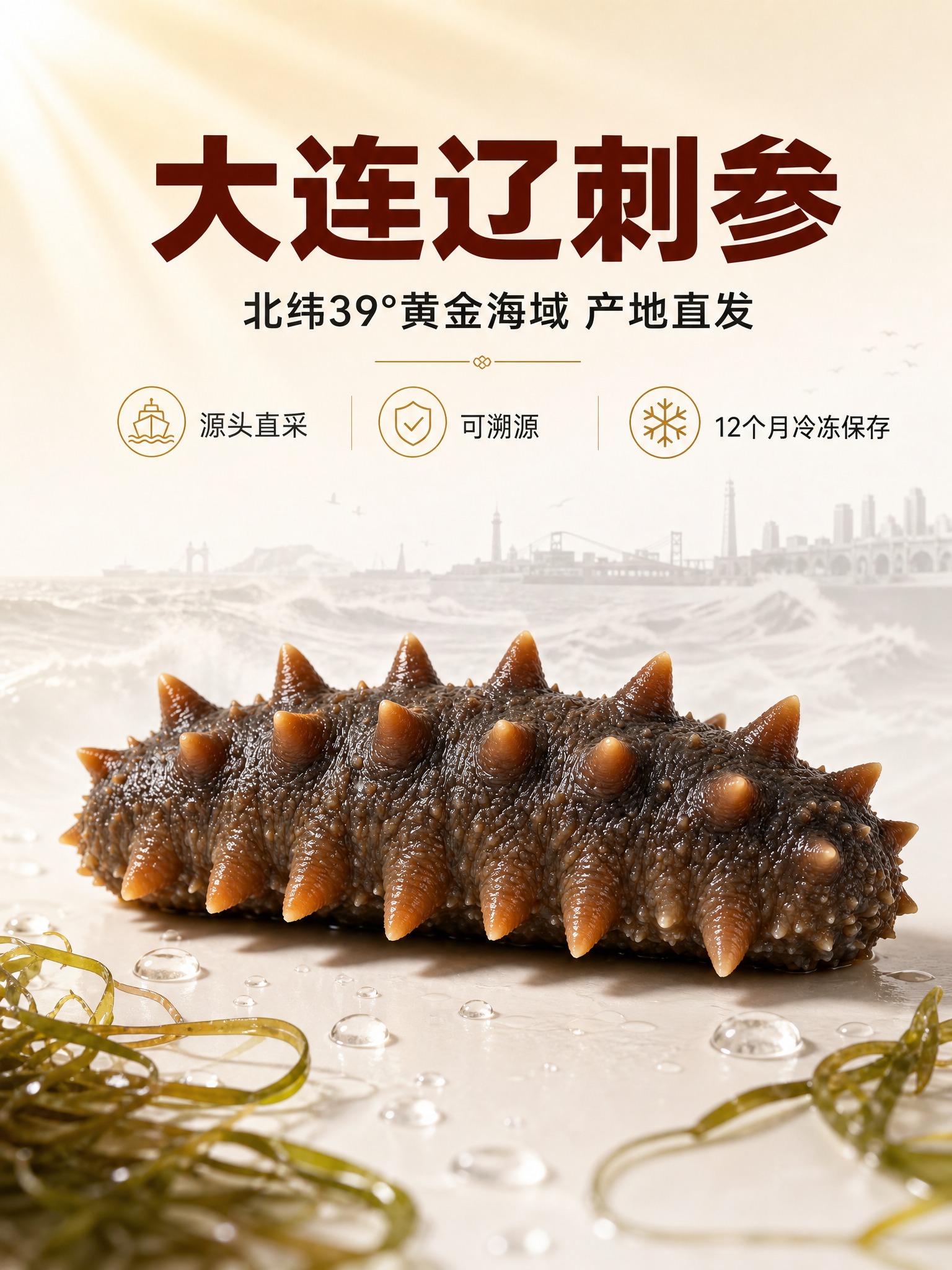 [商品] 使用【图1】大连辽刺参整参图；保留海参短粗壮实将军肚… - 图片创意预览