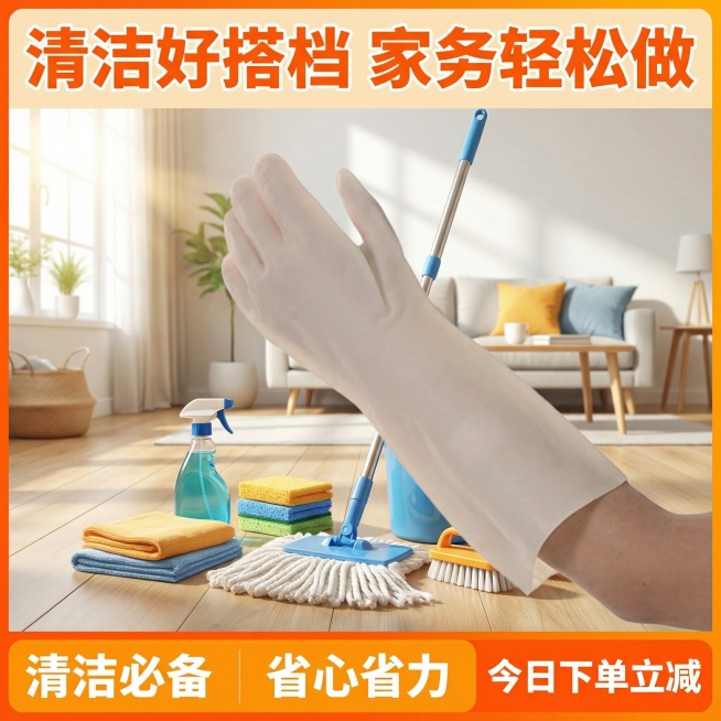 我的产品是家务手套，帮我做10张拼多多风格的主图预览效果