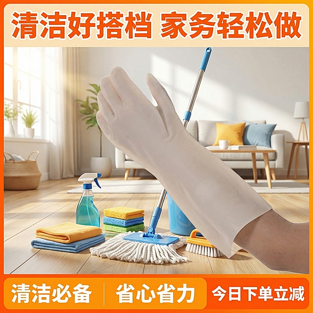 我的产品是家务手套，帮我做10张拼多多风格的主图