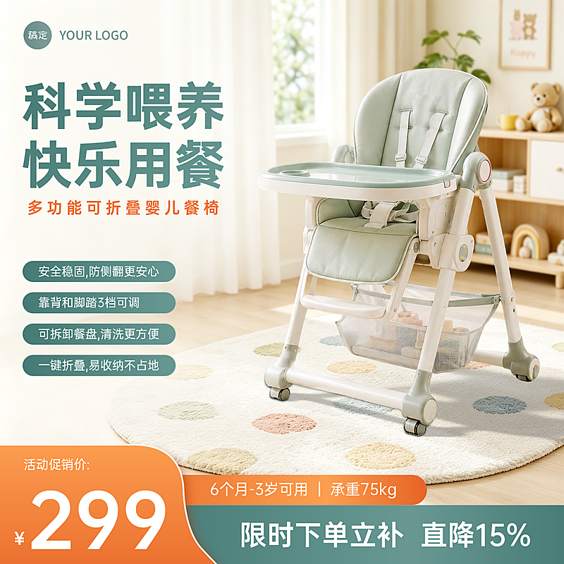 儿童家具促销活动实景线上渠道电商主图