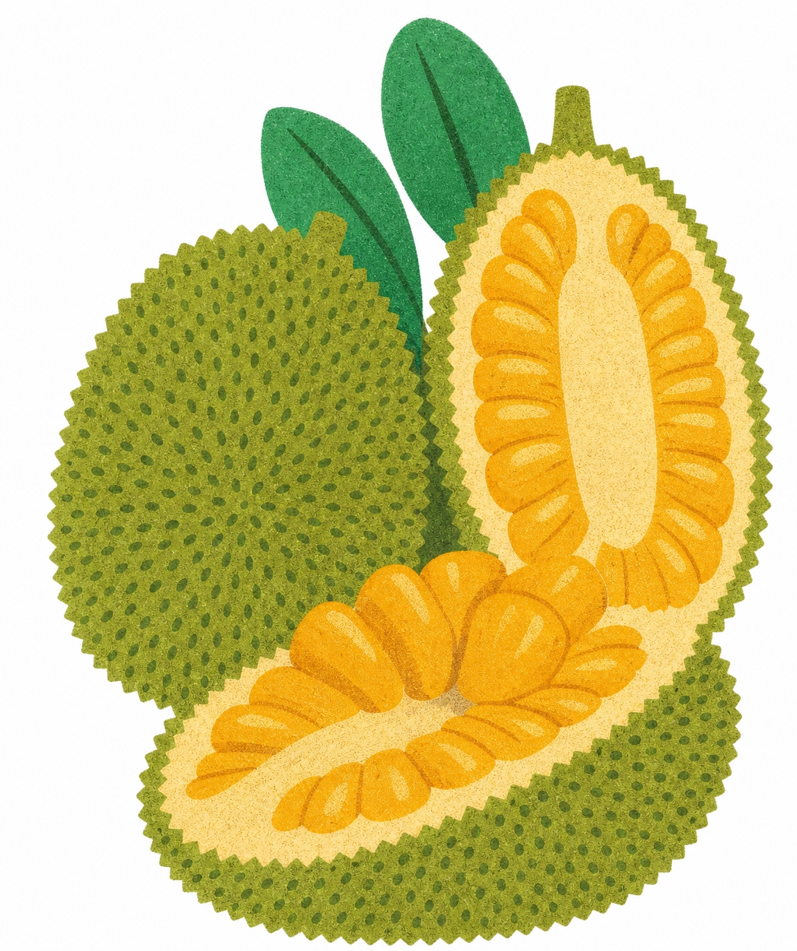 将第一张菠萝蜜插画完全按照第二张野猪插画的风格重新绘制，完全还… - 图片创意预览