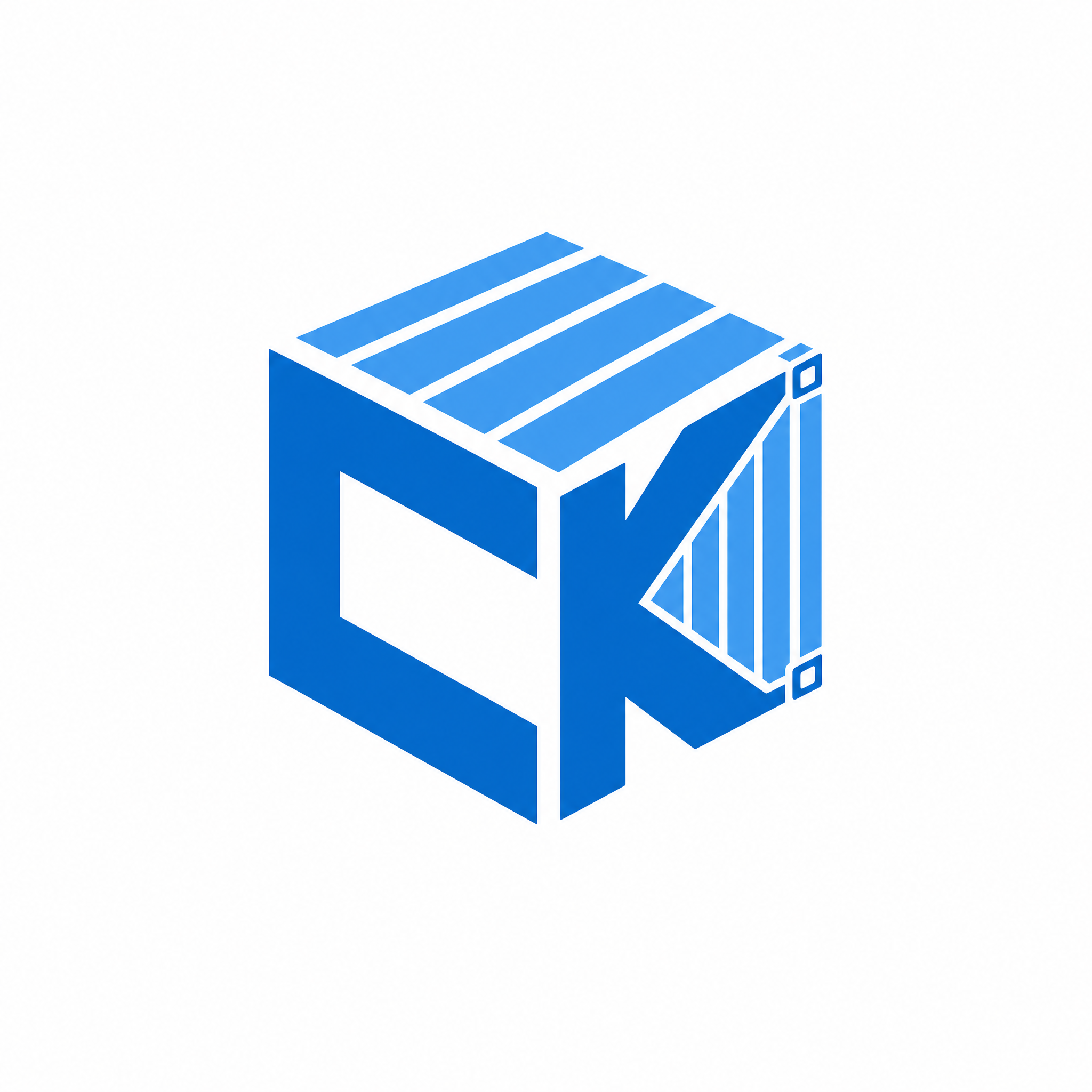 简单风格的创科造船供应商管理系统logo，方块集装箱造型融入字… - 图片创意预览