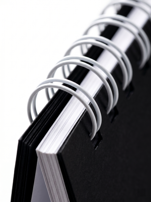 [Main Image 2] Close-up detail of metal spiral binding. [Atmosphere Style] Macro detail shooting, hi预览效果