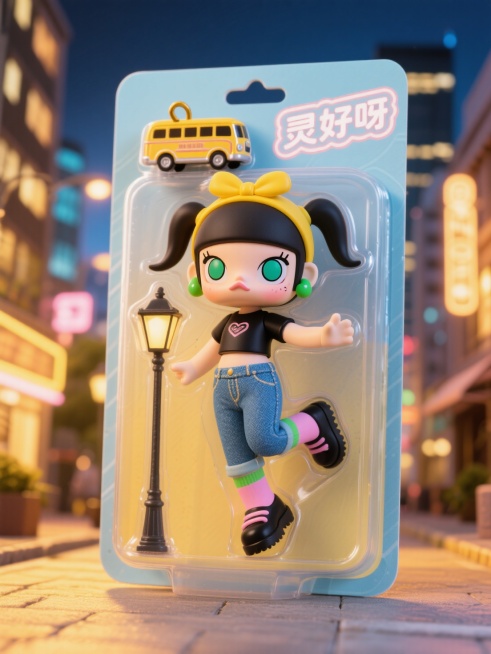 盒子上有描边文字“灵好呀”预览效果
