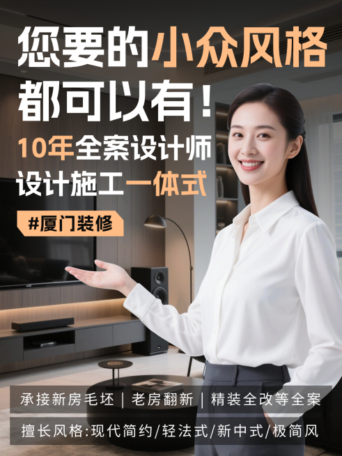 小红书本地家装设计师封面室内设计个人IP营销宣传小红书配图预览效果