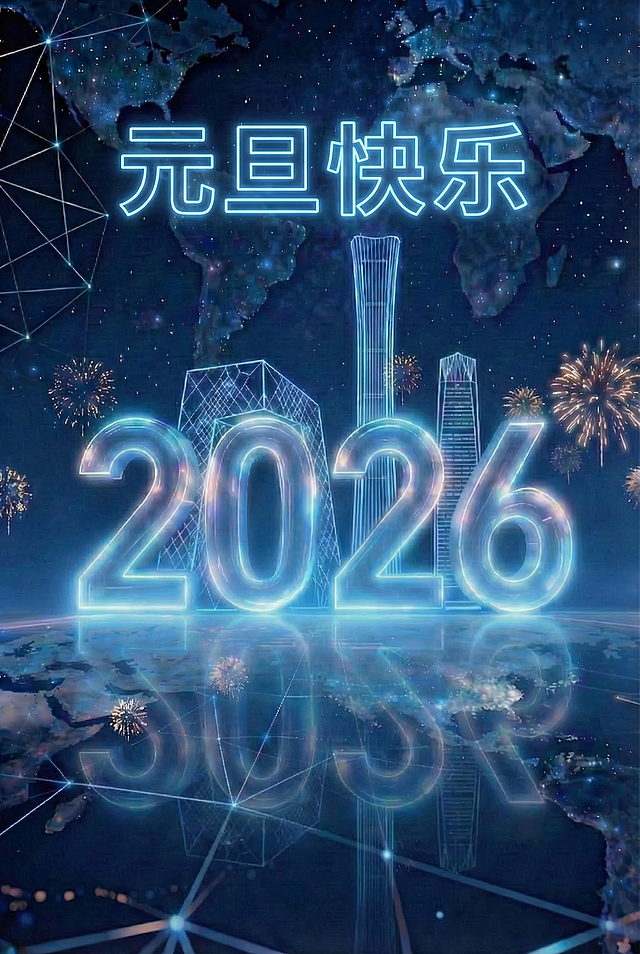 在图中2026字样上方加元旦快乐