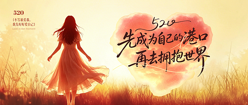 520情人节治愈风节日祝福公众号首图
