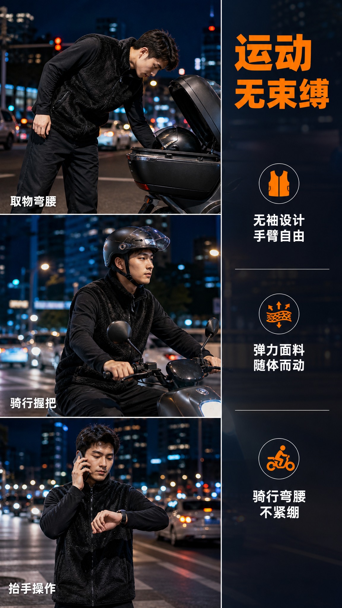 [商品] 使用【图1】【图7】黑色毛绒电加热马甲；商品处理：保… - 图片创意预览