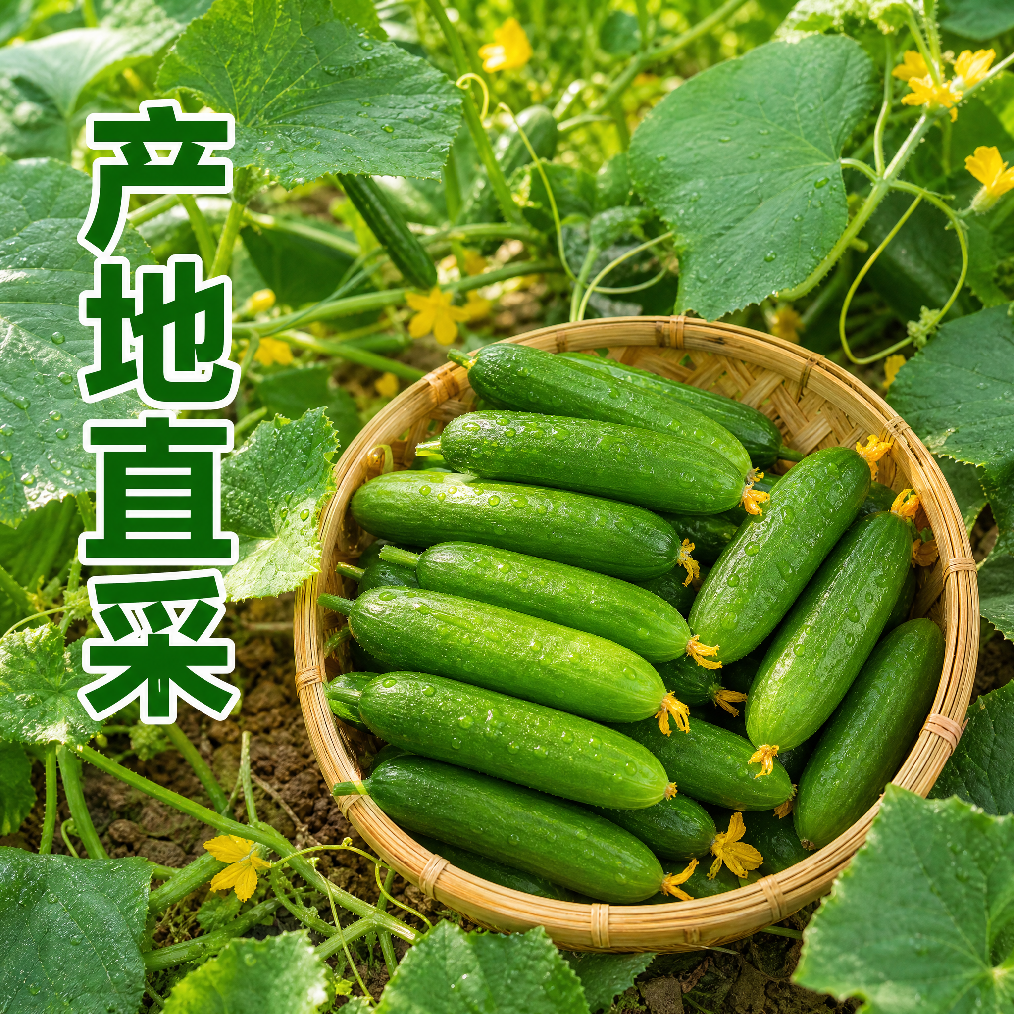 「图片1」，生成一套主图（8张），商品名称是水果黄瓜，卖点是新… - 图片创意预览