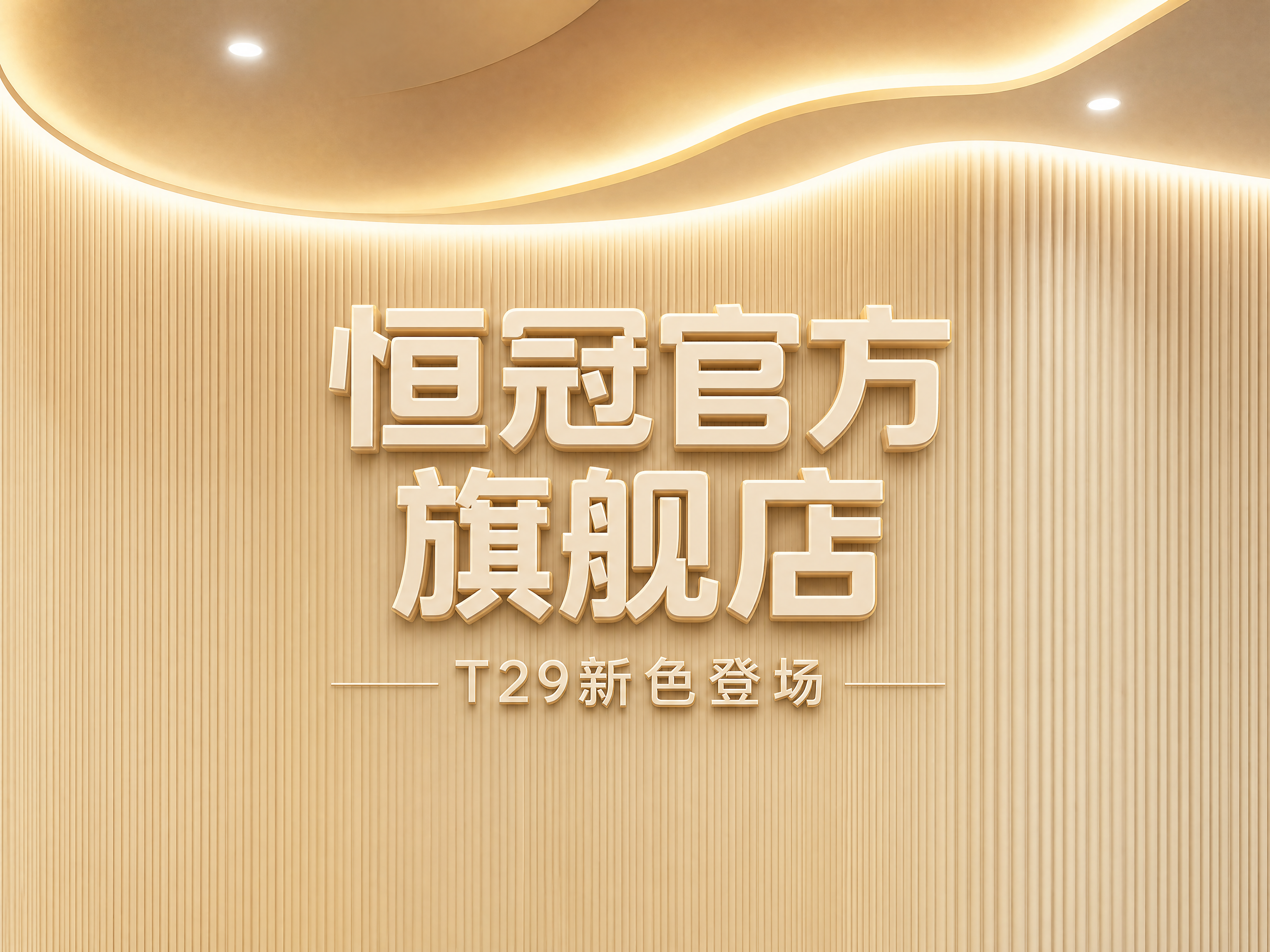 直播间顶部贴片，只保留墙面部分，不要地板，参考原图暖黄色竖纹格… - 图片创意预览