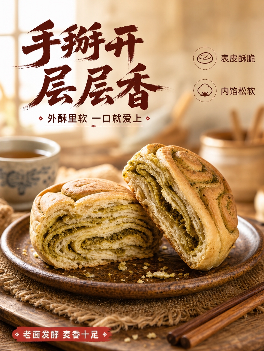 [商品] 使用【图4】精粉焜锅馍馍；保留圆墩形外观、螺旋状香豆… - 图片创意预览