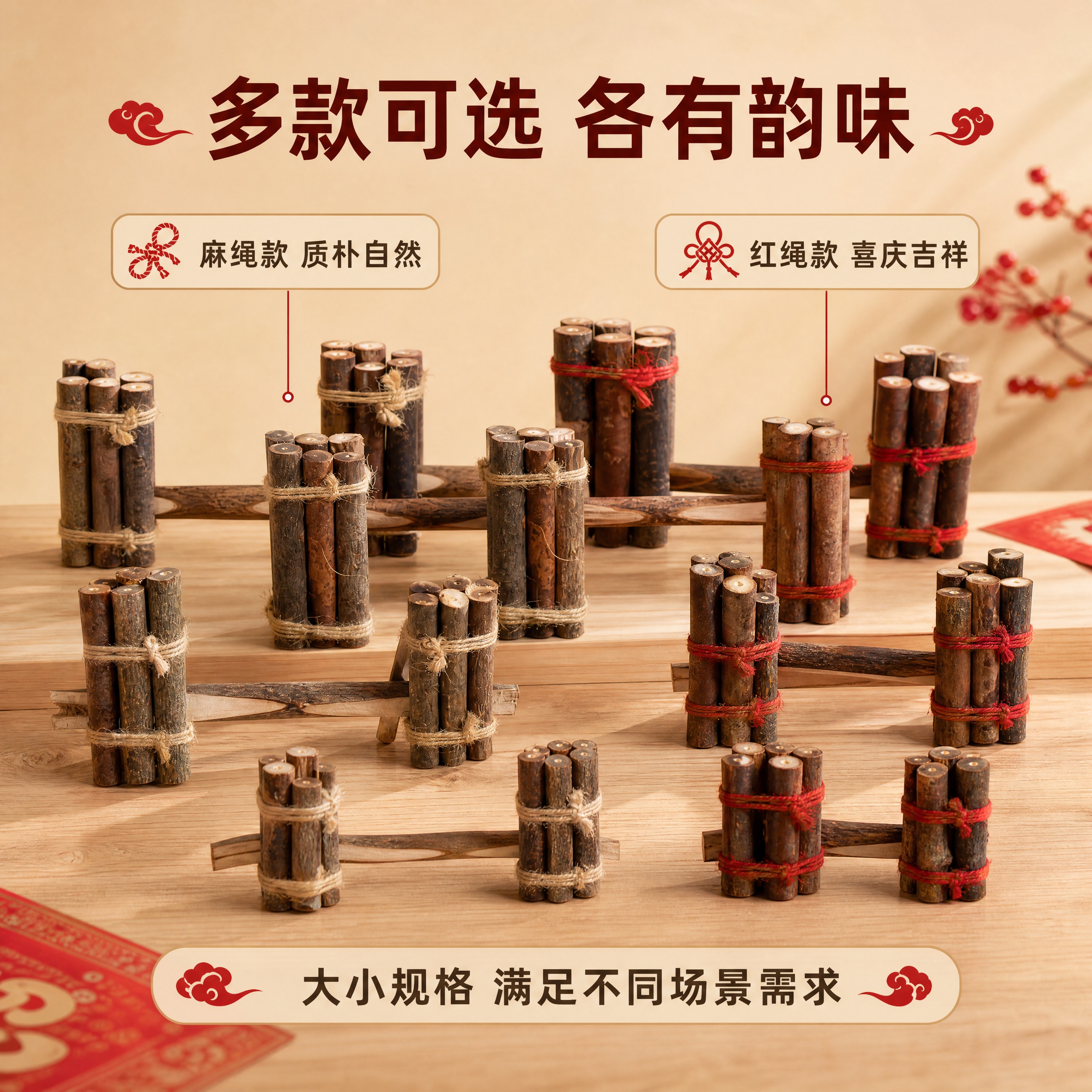 [商品] 使用【图5】多款小捆柴摆件全家福；保留各款的大小差异… - 图片创意预览