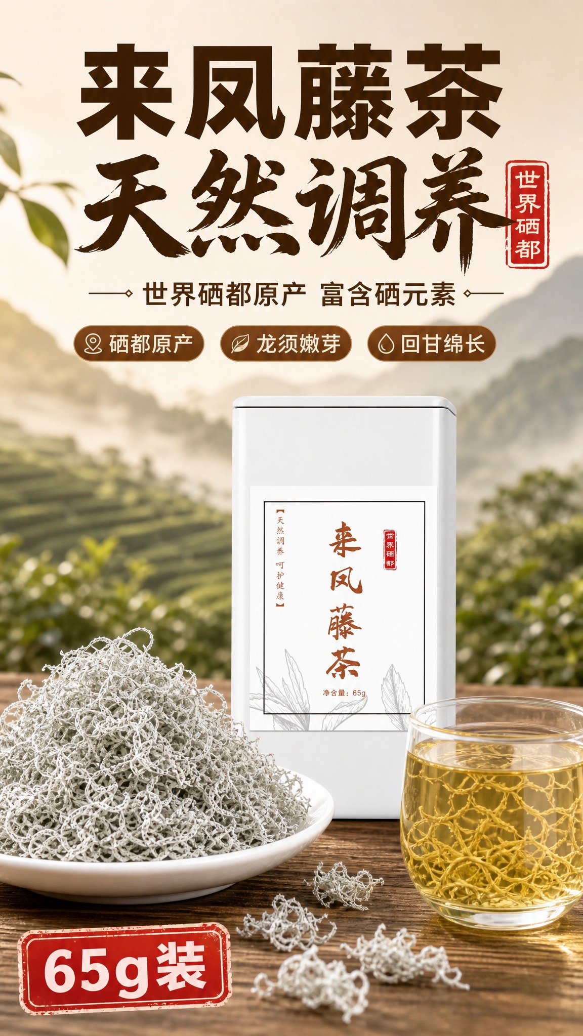 [商品] 使用【图1】来凤藤茶65g白色袋装产品；保留白色包装… - 图片创意预览
