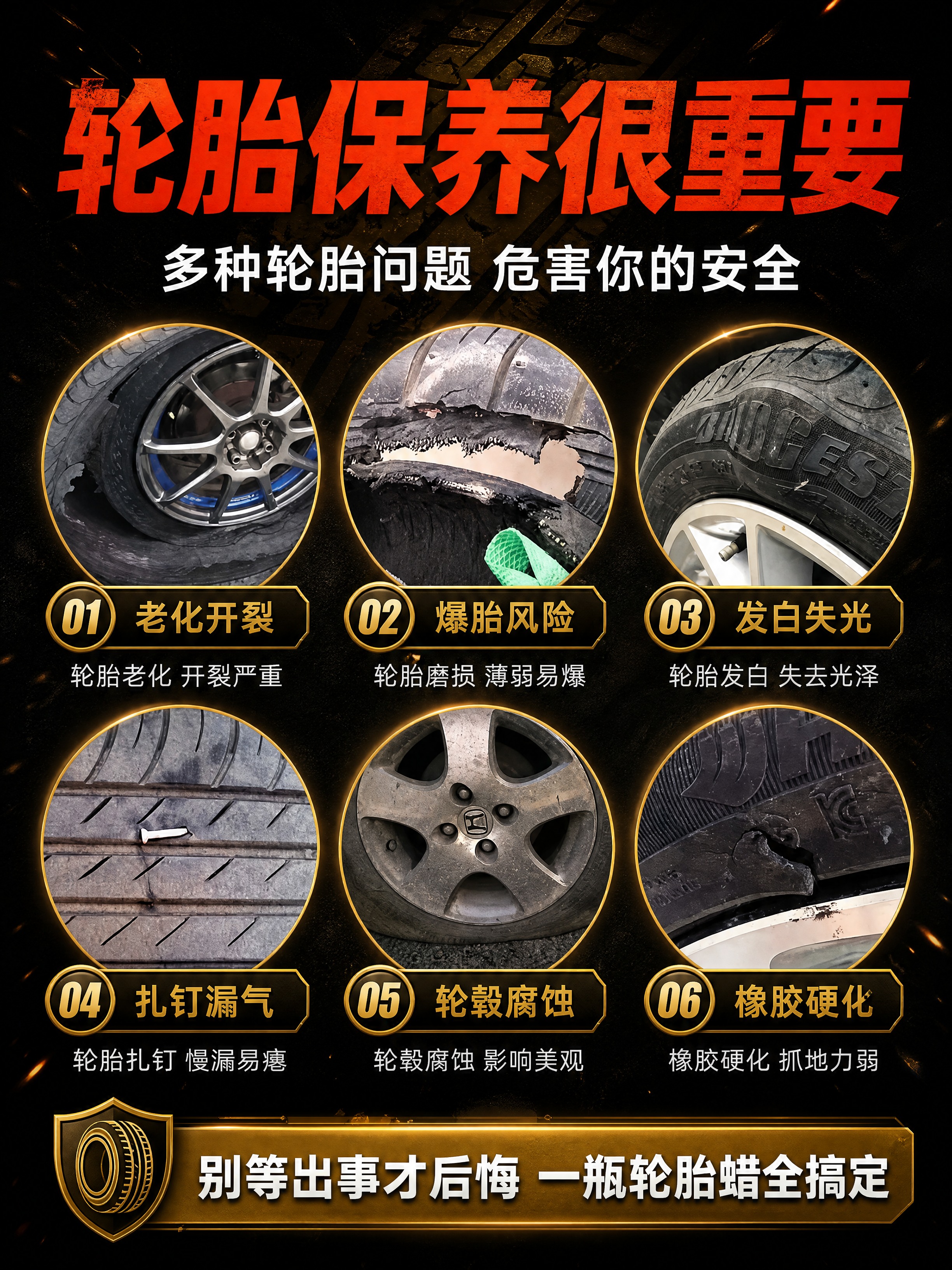 [商品] 使用【图2】轮胎问题六宫格素材和【图6】缺少养护后果… - 图片创意预览