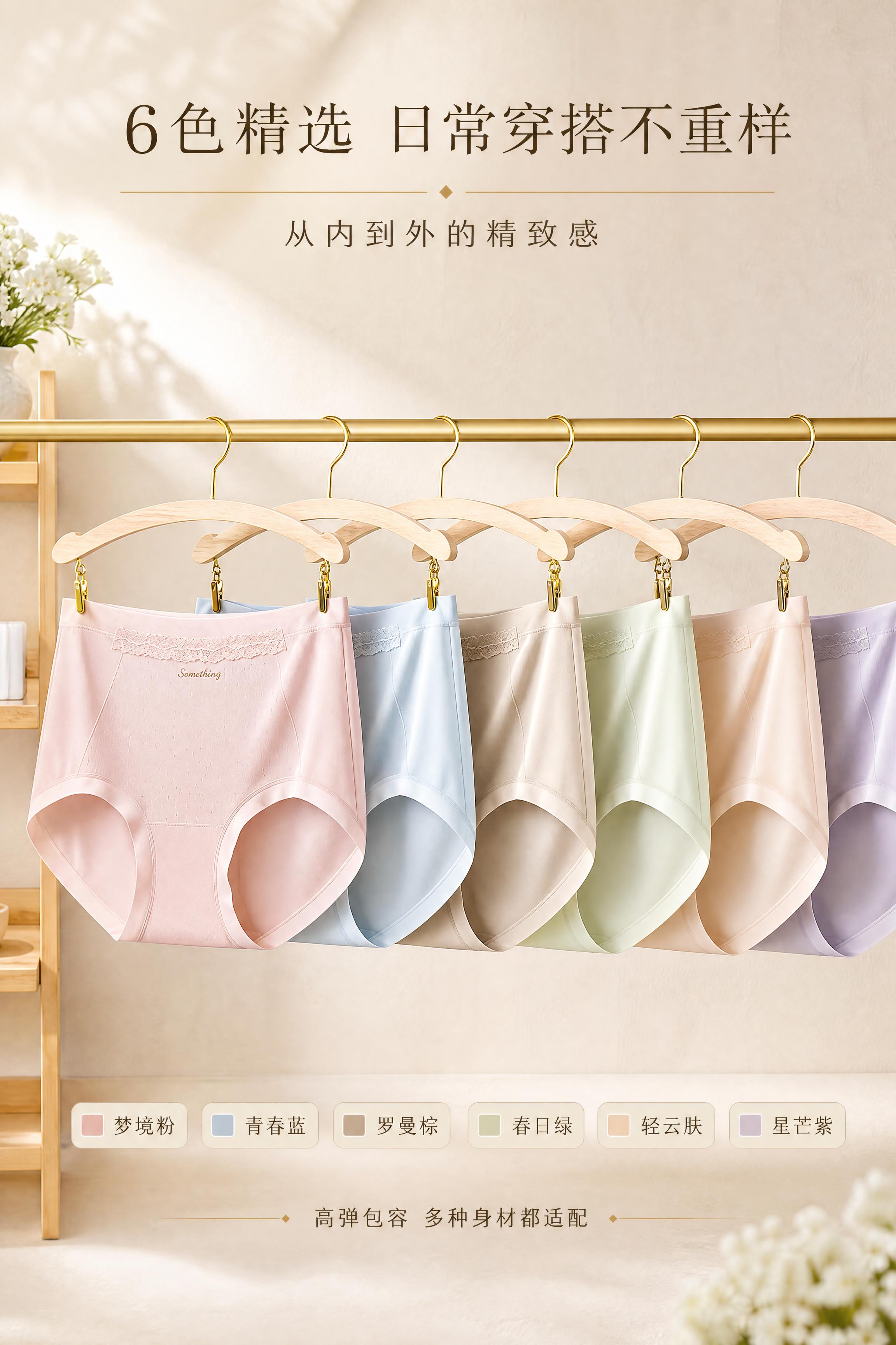 [商品] 使用【图3】多色内裤悬挂展示；商品处理：保留6色内裤… - 图片创意预览