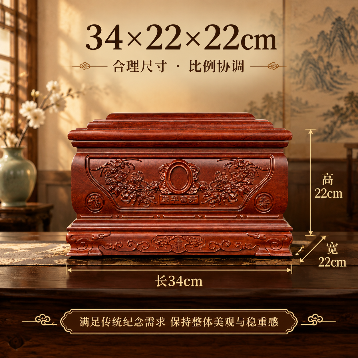 [主图-6 尺寸规格] 清晰标注产品尺寸34×22×22cm，… - 图片创意预览
