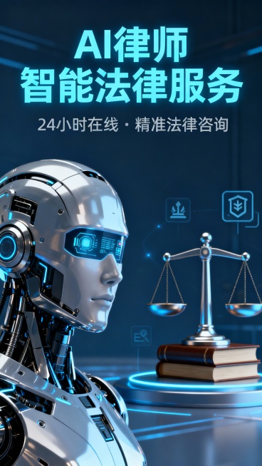生成五张内容为：法律服务，AI律师的宣传广告，长图不要太大预览效果