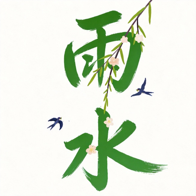 帮我生成雨水的这个字，就把立春改成雨水，其他的元素不要动预览效果