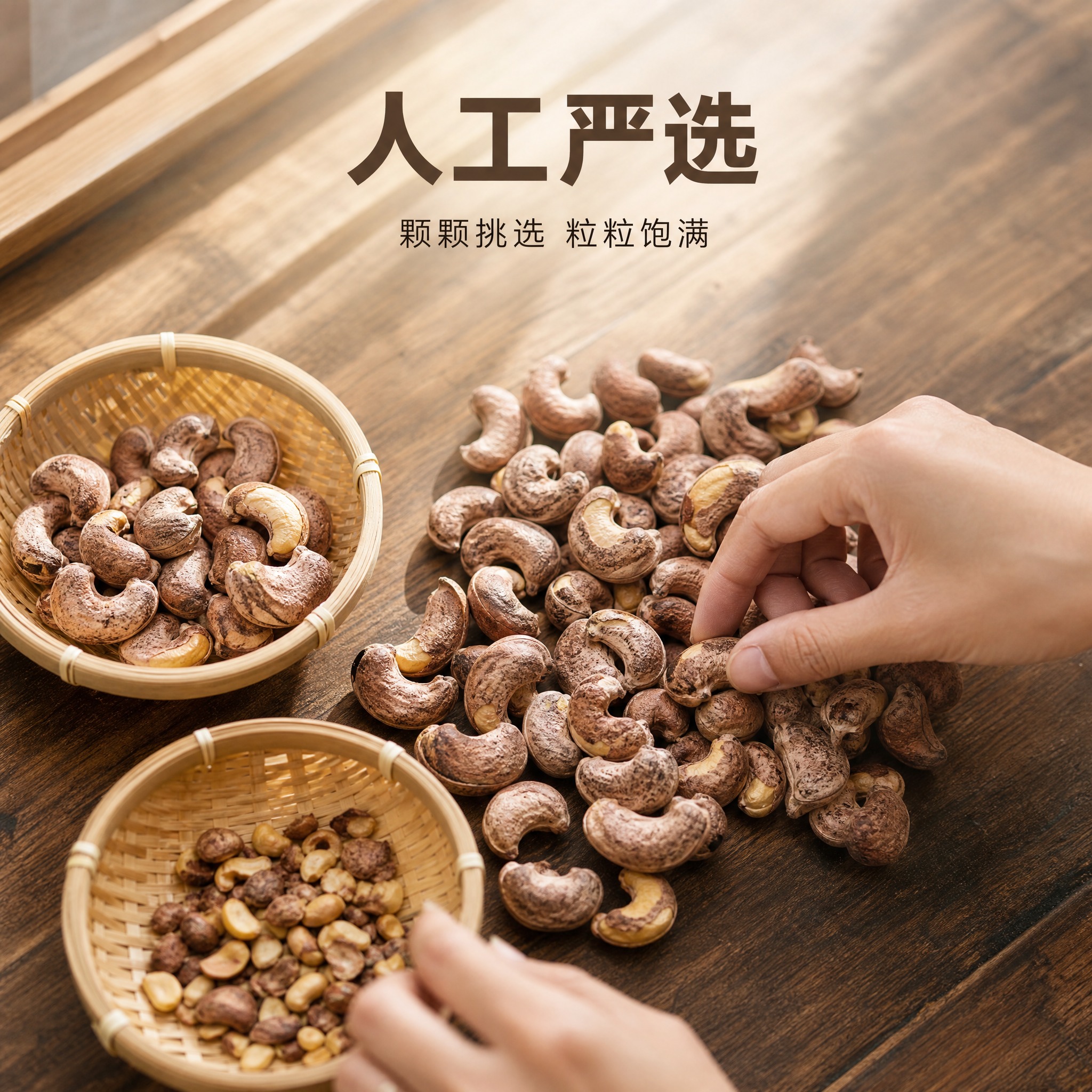 [主图-14] 紫衣盐焗腰果手工挑选感图，突出严选品质，小众匠… - 图片创意预览