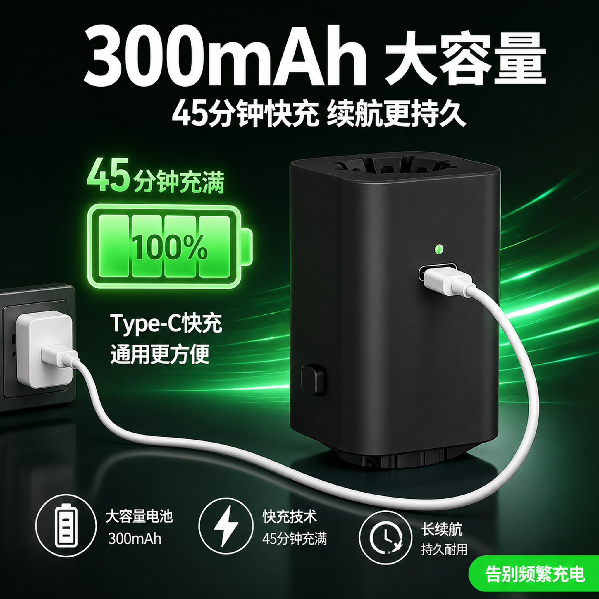 [主图-8] 智能点烟器快充续航 300mAh大容量 45分钟… - 图片创意预览