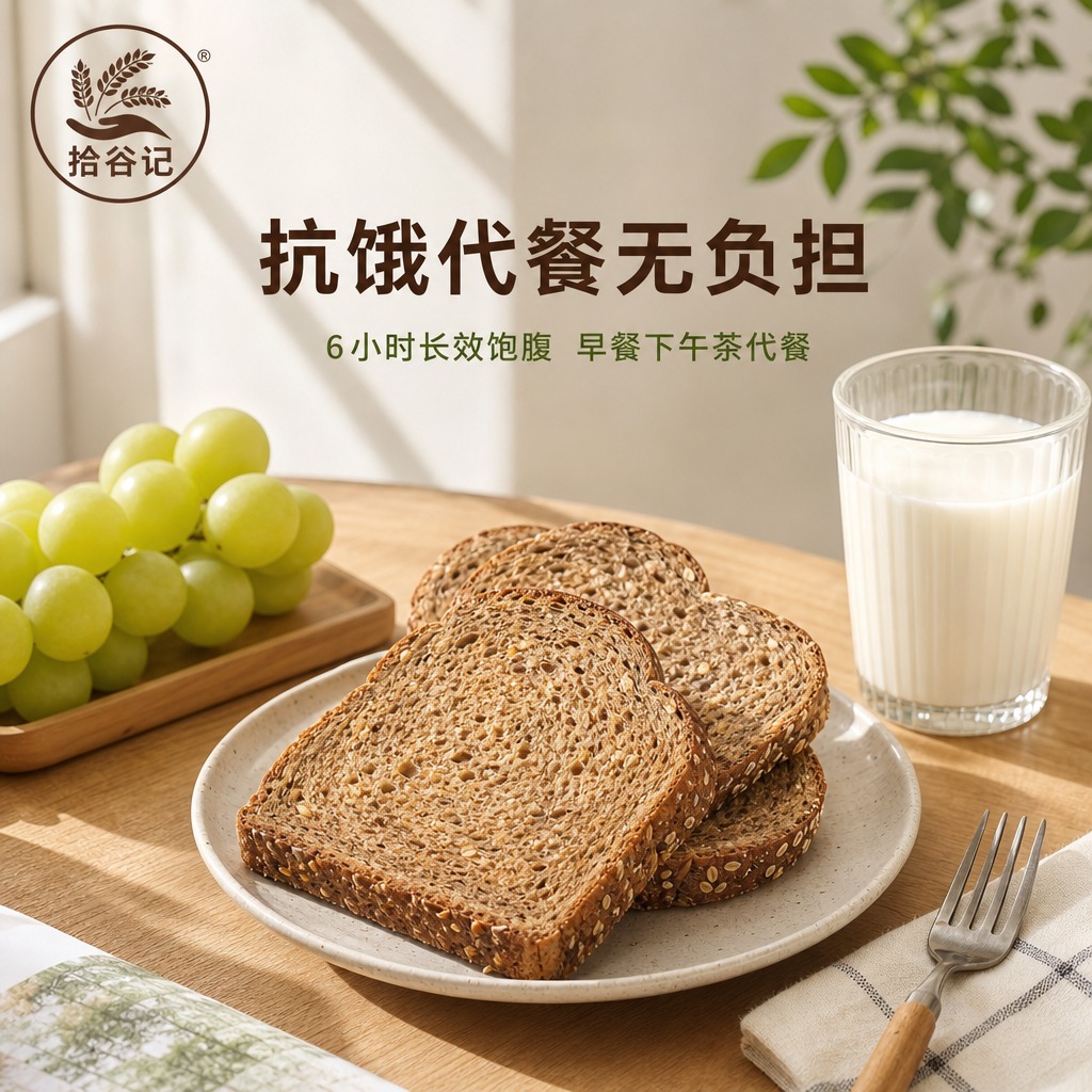 [主图-4] 场景图食用代餐场景，居家早餐场景展示全麦吐司的日… - 图片创意预览
