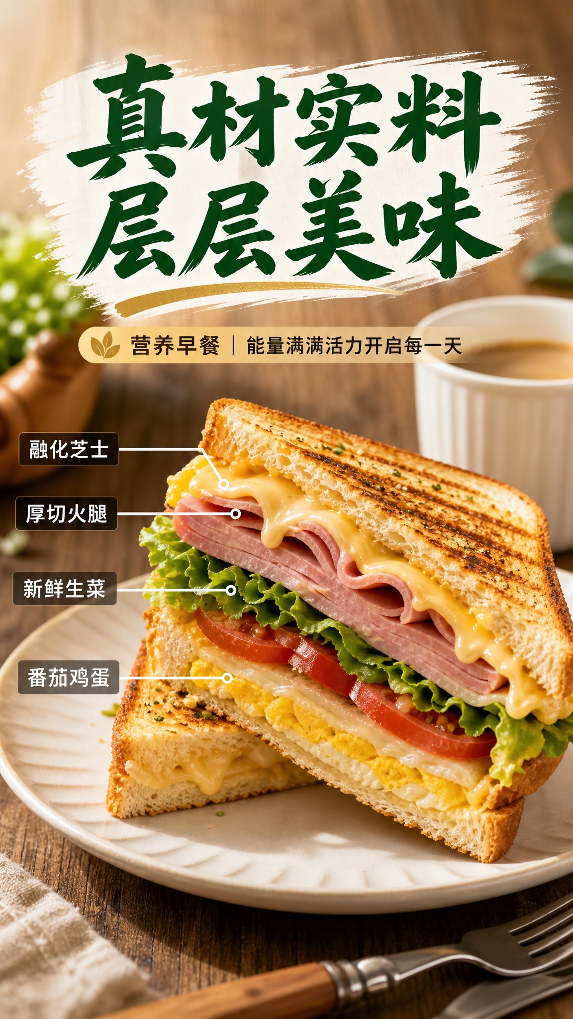 [主图-2] 核心卖点 真材实料 营养早餐主题 [统一基调]… - 图片创意预览