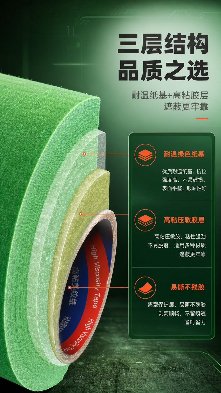 [商品] 使用【图1】真石漆绿美纹纸胶带；保留绿色纸质外观、圆… - 图片创意预览