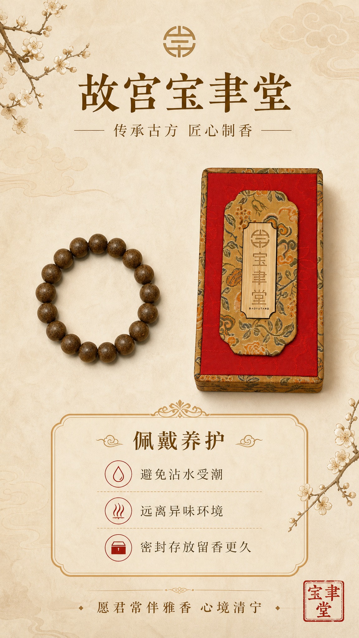 [商品] 使用【图1】荀令十里香香珠手串、【图2】织锦外盒；保… - 图片创意预览