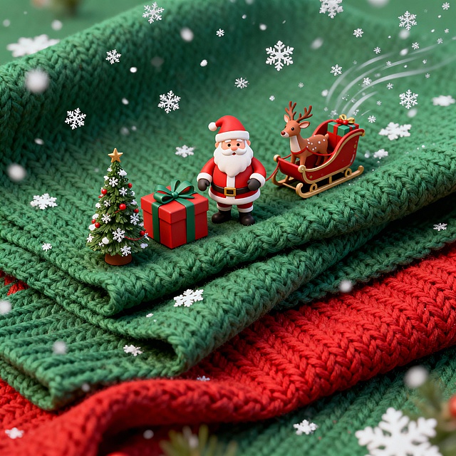 超高清圣诞主题场景：3D迷你圣诞老人、礼物盒子、迷你鹿车、飘落雪花及迷你圣诞树纵向排布更紧凑，绿色与红色针织纹理布料折叠层次优化，雪花动态轨迹更自然，织物纹理与3D立体质感细节丝滑细腻，圣诞红与翠绿主色调对比鲜明，整体温馨创意且无文字干扰。


🎄百变圣诞树