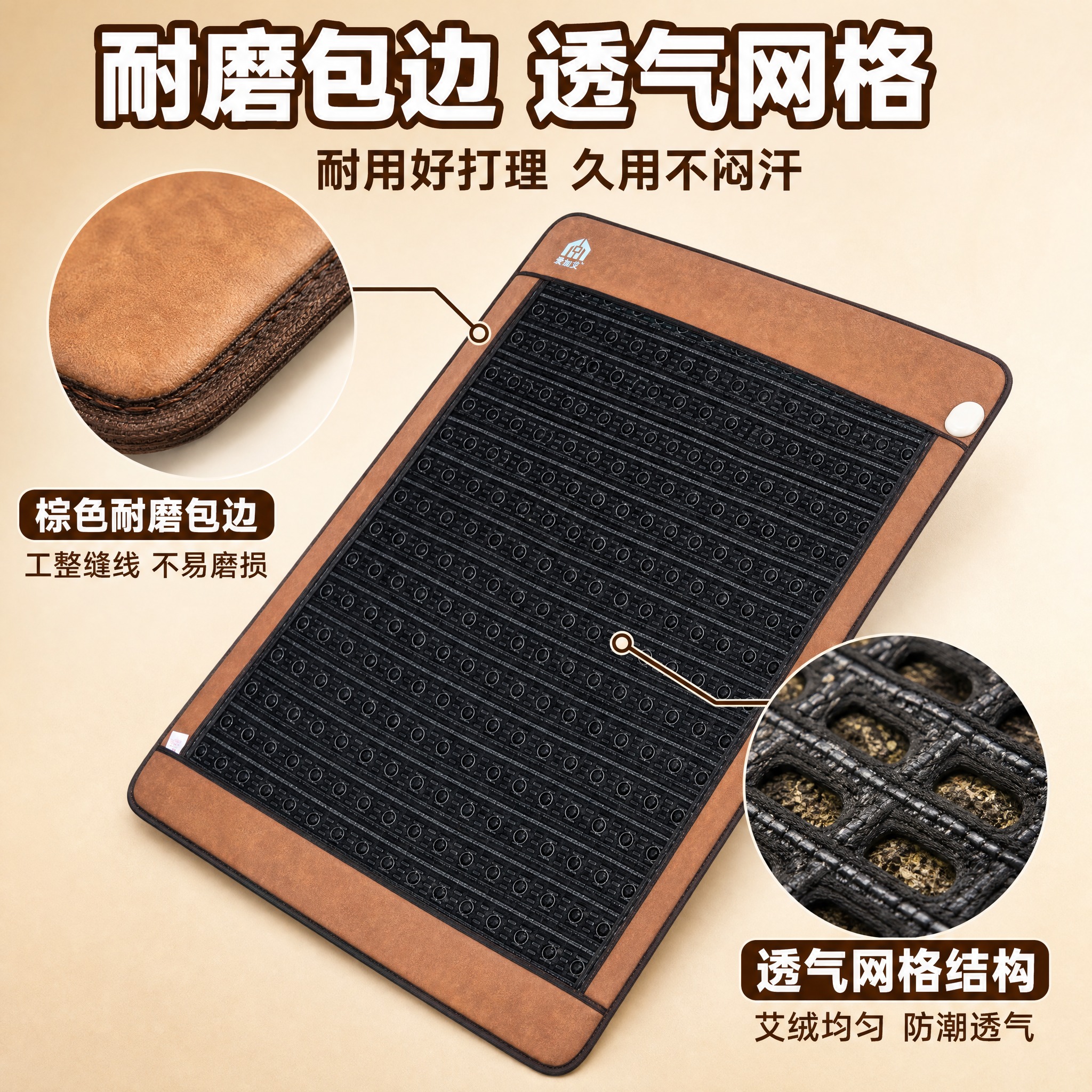 [主图-4] 主题：耐磨包边+透气网格工艺细节展示，核心任务是… - 图片创意预览