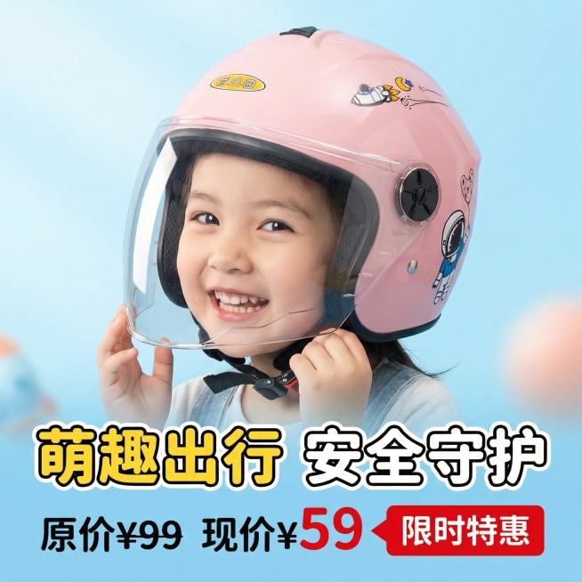 生成一张儿童佩戴的电商主图预览效果