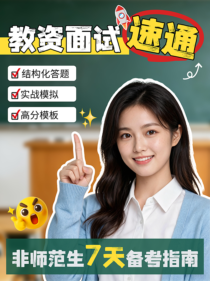大字描边教培教资面试知识干货教育备考小红书图文封面