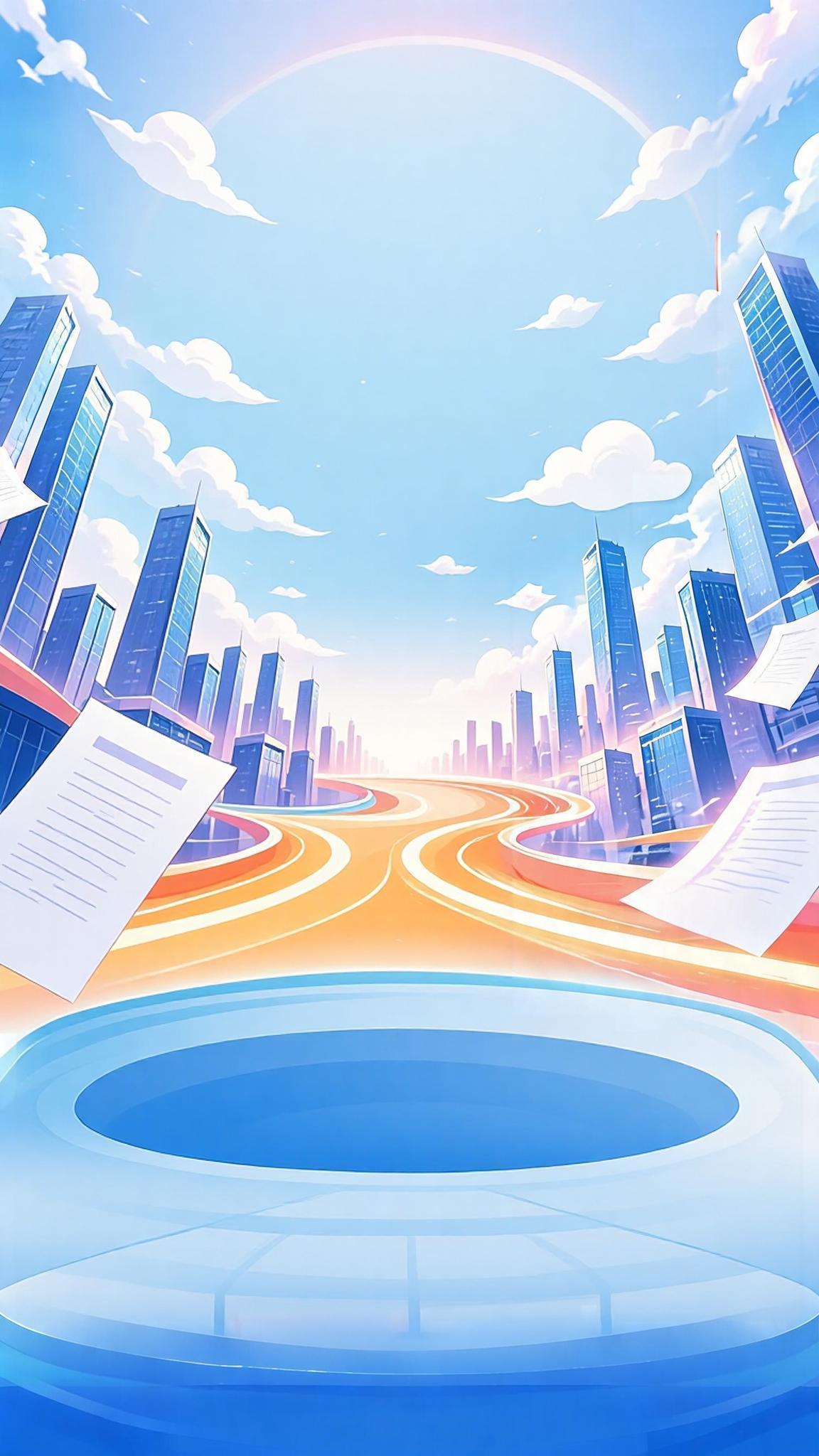 设计一张潮流插画风公考教育宣传海报，竖版9:16比例，清爽蓝白… - 图片创意预览